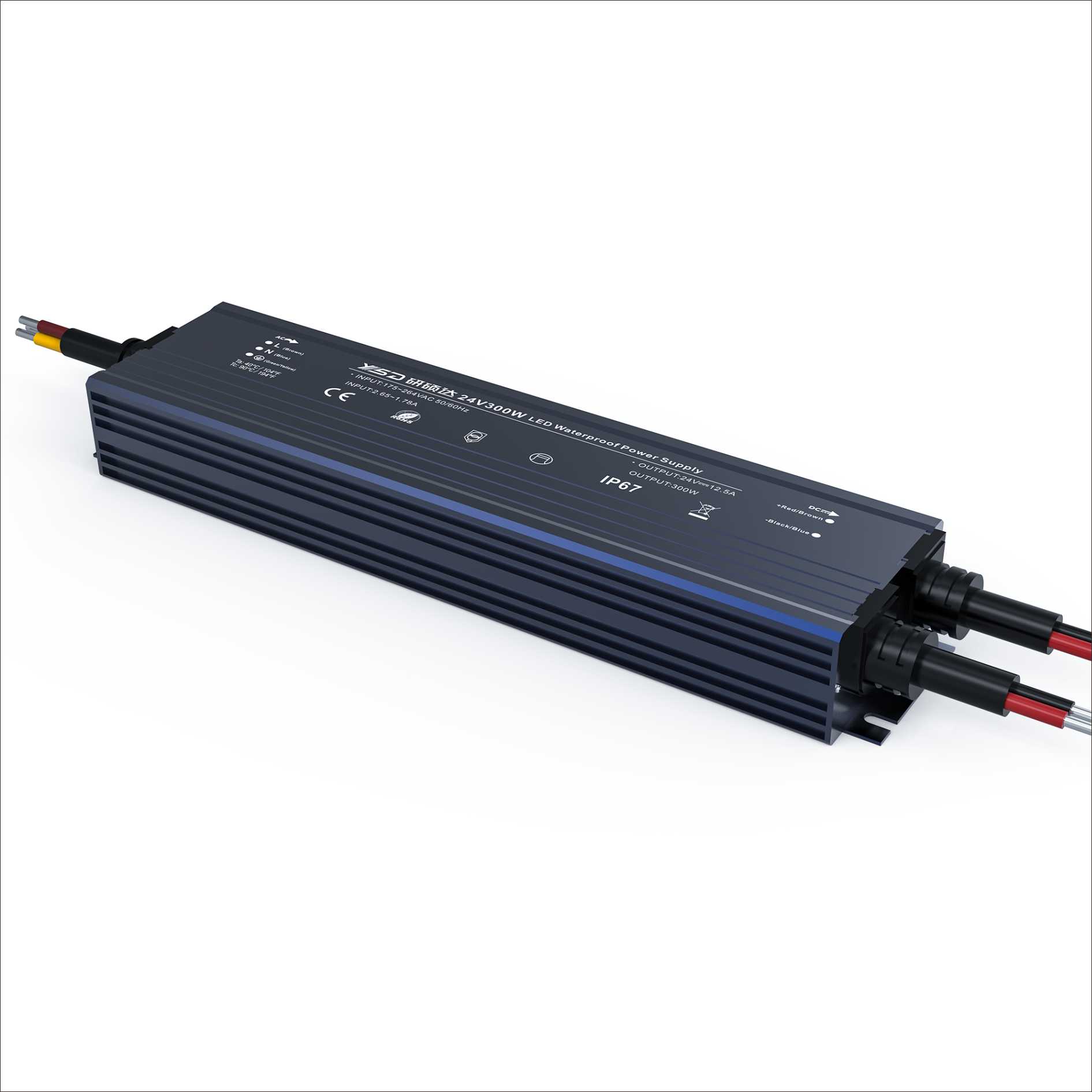 300W 12V/24V waterproof LED power supply/YSD