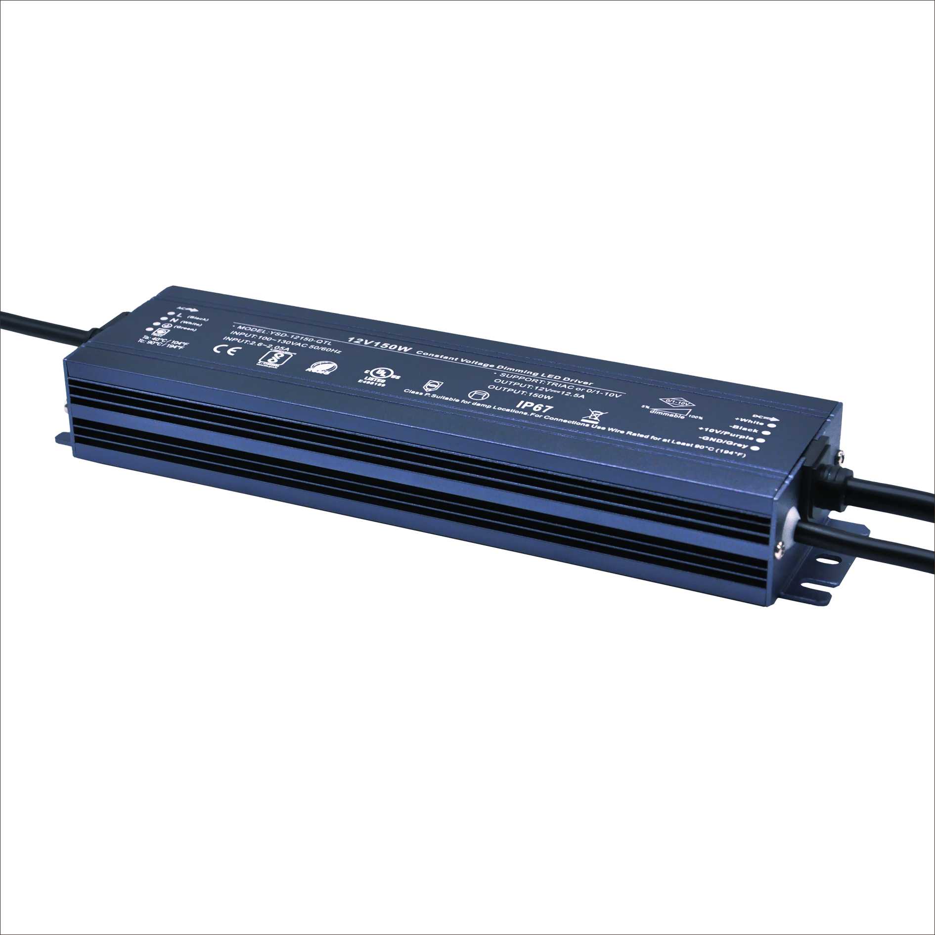 150W 12V/24V CV dimmable waterproof LED power supply